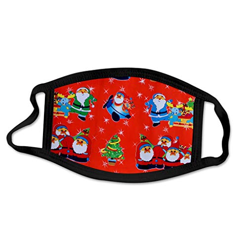 PENATE Kids' Merry Christmas Print Breathable Face Bandanas Reusable&Washable Cotton Comfortable Facemasks