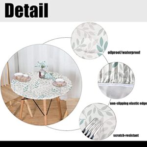 Spring Leaf Oval Fitted Tablecloths, Oval Elastic Edged Leaves Tablecloth Polyester Fitted Table Cover Wrinkle Resistant Decor Table Cloth Indoor Family Banquet and Outdoor Patio Use(68" X 48" )