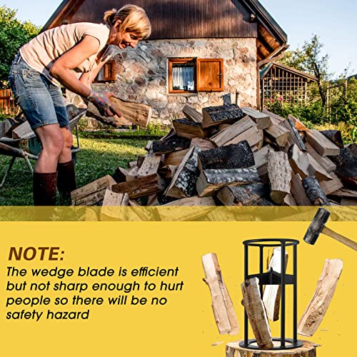 JAIVEOY Kindling Splitter, Wood Splitter 8.7 Inch Diameter Log Splitter with Poker & Cover, Manual Firewood Splitter for Outdoor Camping, for Men