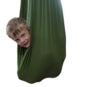 SENSORY4U Indoor Therapy Sensory Swing for Kids with Special Needs (Hardware Included) | Snuggle Cuddle Hammock for Kids with Autism, ADHD, Aspergers | Great for Sensory Integration (Sage Green)