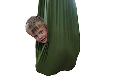 SENSORY4U Indoor Therapy Sensory Swing for Kids with Special Needs (Hardware Included) | Snuggle Cuddle Hammock for Kids with Autism, ADHD, Aspergers | Great for Sensory Integration (Sage Green)