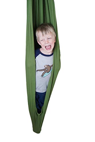SENSORY4U Indoor Therapy Sensory Swing for Kids with Special Needs (Hardware Included) | Snuggle Cuddle Hammock for Kids with Autism, ADHD, Aspergers | Great for Sensory Integration (Sage Green)