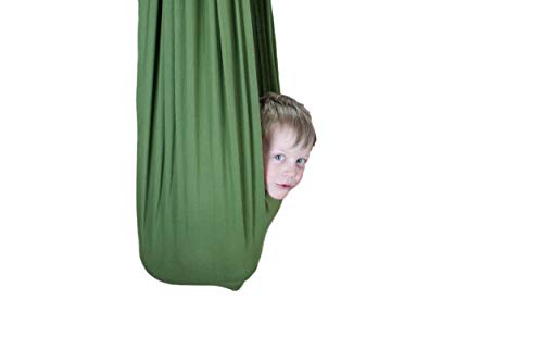 SENSORY4U Indoor Therapy Sensory Swing for Kids with Special Needs (Hardware Included) | Snuggle Cuddle Hammock for Kids with Autism, ADHD, Aspergers | Great for Sensory Integration (Sage Green)