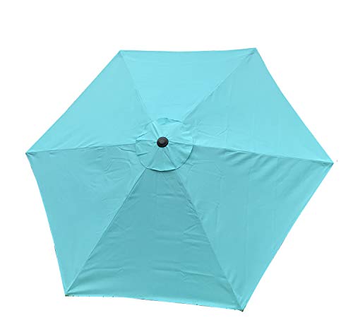 BELLRINO DECOR 10ft 6 ribs Replacement PEACOCK BLUE STRONG AND THICK Umbrella Canopy (Canopy Only) PEACOCK-106