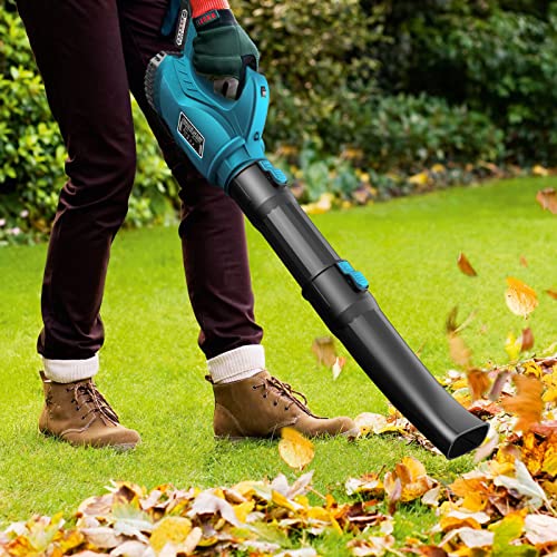 Cordless Leaf Blower - Aekegrep 320 CFM 150 MPH Battery Leaf Blower with 21V/4.0Ah Battery & Charger Powered Electric Leaf Blower,2 Section Tubes,6-Speed Dial,for Lawn Care and Yard Cleaning.