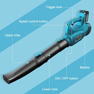 Cordless Leaf Blower - Aekegrep 320 CFM 150 MPH Battery Leaf Blower with 21V/4.0Ah Battery & Charger Powered Electric Leaf Blower,2 Section Tubes,6-Speed Dial,for Lawn Care and Yard Cleaning.