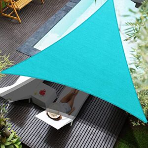cielo colorido 20′ x 20′ x 20′ turquoise triangle sun shade sail,95% uv blockage,water & air permeable, commercial, custom size accepted