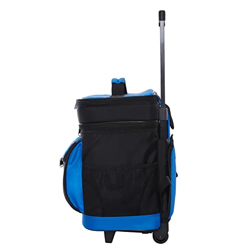 Travelers Club 18" Cool Carry 2 Section Insulated Rolling Cooler, Blue