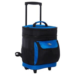 Travelers Club 18" Cool Carry 2 Section Insulated Rolling Cooler, Blue