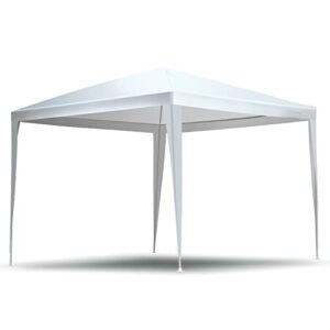 party tent 10 feet x 10 feet gazebo canopy outdoor tent for parties waterproof uv protection pavilion for wedding, camping, events shelter (white)