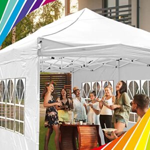 Instahibit 10x20FT 95LB Heavy Duty Outdoor Pop Up Canopy Enclosed Wedding Backyard Party Event Tent White with Sidewall