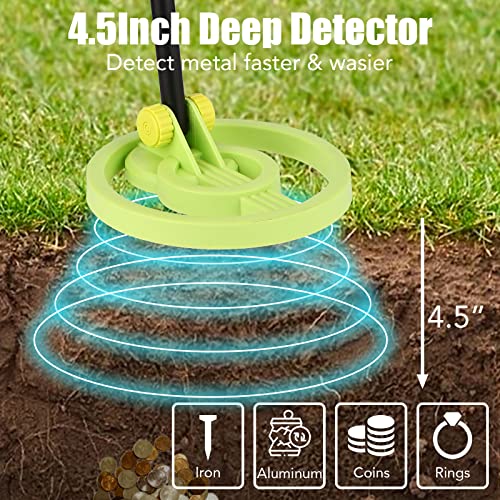 Metal Detector for Kids, Waterproof Kids Metal Detector with Display LCD Adjustable Gold Detector Kit for Junior with 7.5 Inch Search Coil for Detecting Coin Gold and Outdoor Treasures