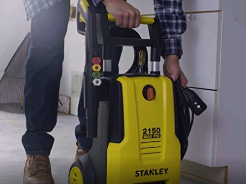 Stanley SHP2150 Portable Electric Pressure Washer, 2150 PSI, 1.4 GPM, 13 AMP, with Metal Lance, Foam Cannon, M22 Trigger Gun, 25' Hose, Quick Connect Nozzles