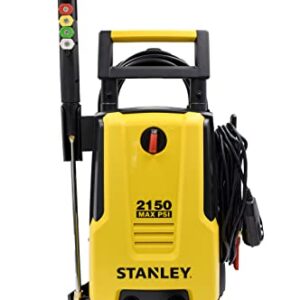 Stanley SHP2150 Portable Electric Pressure Washer, 2150 PSI, 1.4 GPM, 13 AMP, with Metal Lance, Foam Cannon, M22 Trigger Gun, 25' Hose, Quick Connect Nozzles