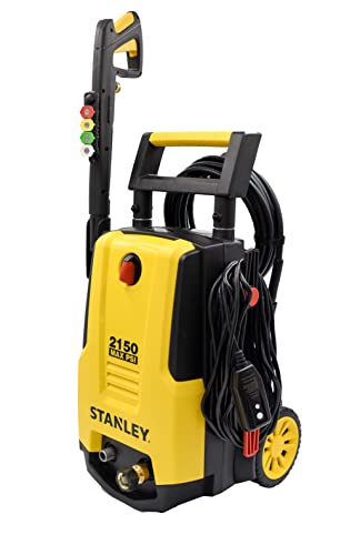 Stanley SHP2150 Portable Electric Pressure Washer, 2150 PSI, 1.4 GPM, 13 AMP, with Metal Lance, Foam Cannon, M22 Trigger Gun, 25' Hose, Quick Connect Nozzles