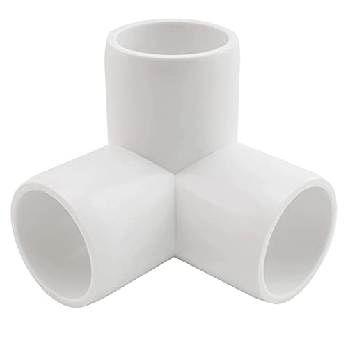 MARRTEUM 1 Inch 3 Way PVC Fitting Furniture Grade Pipe Corner Elbow for Greenhouse Shed / Tent Connection / Garden Support Structure / Storage Frame [Pack of 6]