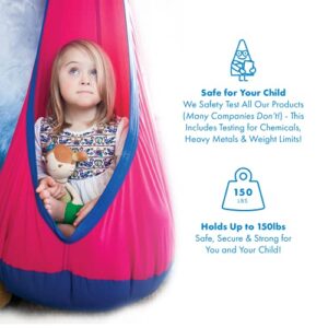 Harkla Sensory Kids Pod Swing - Calming Kids Indoor Therapy Swing Helps with Autism, Anxiety, ADHD & SPD | Kids Hanging Chair Includes All Hardware | Perfect for Sensory Room & Treehouse Swing