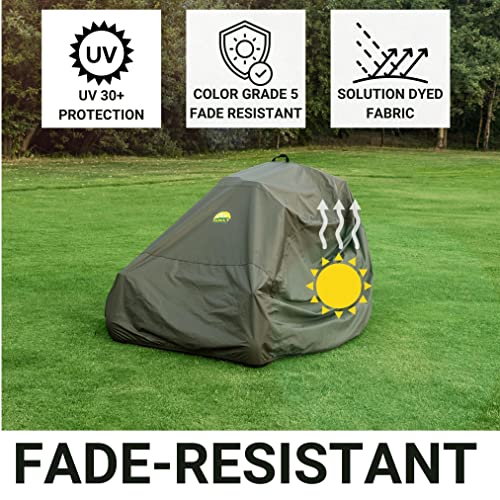 Family Accessories Zero-Turn Mower Cover. Waterproof Heavy Duty 600D Marine Grade Fabric. Universal Fit Riding ZTR Lawn Tractor Accessories. Outdoor Heavy Rain Protection