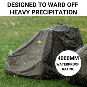 Family Accessories Zero-Turn Mower Cover. Waterproof Heavy Duty 600D Marine Grade Fabric. Universal Fit Riding ZTR Lawn Tractor Accessories. Outdoor Heavy Rain Protection