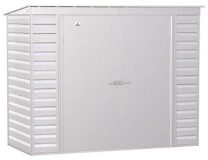 arrow shed select 8′ x 4′ outdoor lockable steel storage shed building, flute grey