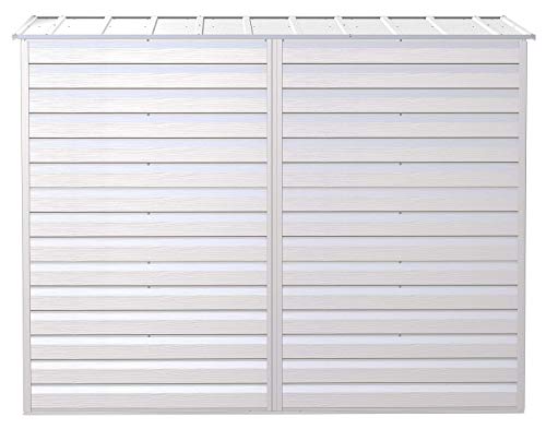 Arrow Shed Select 8' x 4' Outdoor Lockable Steel Storage Shed Building, Flute Grey