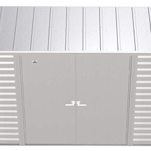 Arrow Shed Select 8' x 4' Outdoor Lockable Steel Storage Shed Building, Flute Grey