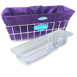 bundle: premium wire walker basket with free washable basket liner (purple)