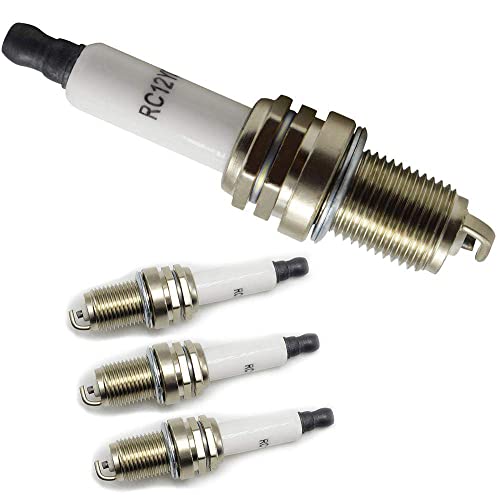 Pack of 4 491055 Spark Plug for Champion RC12YC for MTD 759-3336 for Briggs & Stratton 491055S 491055T 805015 72347 for Kohler 25 132 12-S 12 132 02-S