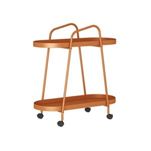 wyfdp wheeled trolley side cabinet mobile coffee table living room sofa small bedside table office balcony outdoor furniture (color : orange, size : 60 * 64cm)