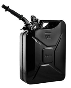 wavian usa jc0020bvs authentic nato jerry fuel can and spout system black (20 litre)