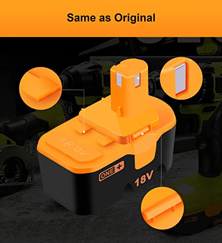 Moticett 3.6Ah Ni-Mh Replacement Battery Compatible with Ryobi 18V Battery P100 Compatible with Ryobi 18 Volt Battery ABP1801 ABP1803 BPP1820 130224007 130224028 130255004 Cordless Power Tools