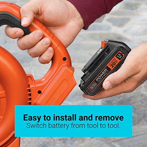 BLACK+DECKER 20V MAX* POWERCONNECT 1.5Ah Lithium Ion Battery, 2 PK (LBXR20-OPE2)