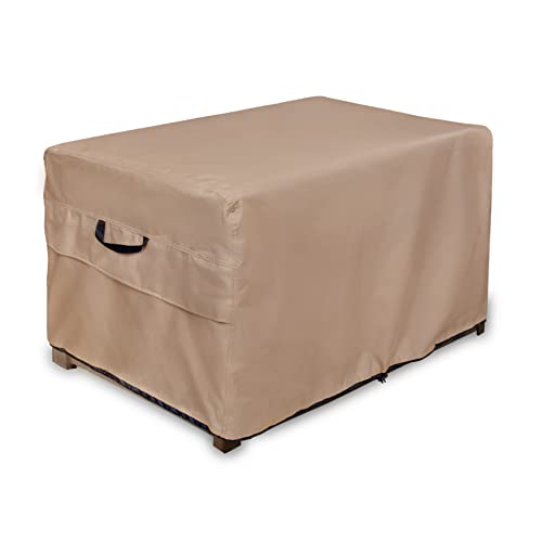 ULTCOVER Patio Deck Box Cover Waterproof for Outdoor Rectangular Resin Storage Box 60-86 Gallon, 46L x 22W x 24H inch