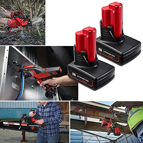 JYJZPB 2 Pack 6.5Ah 12V Battery for Milwaukee M12 Battery 48-11-2401 48-11-2412 48-11-2411 48-11-2420 48-11-2410 12Volt Cordless Tools for Milwaukee M12 Lithium Battery