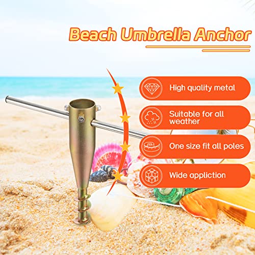 FactionGarden Beach Umbrella Anchor, 17 Inches Heavy Duty Metal No Dig Ground Anchor Post Umbrella Holder Ground Screw Anchors