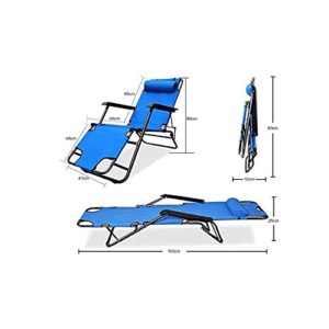 WYKDD Folding Zero Chair Recliner for Office Beach Chair with Armrest Adjustable Lounge Chair Breathable Fabric