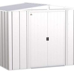 Arrow Classic 8' x 6' Outdoor Padlockable Steel Storage Shed Building, Flute Grey