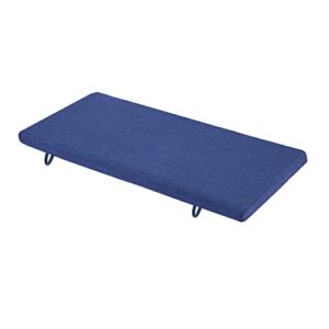 micushion piano bench cushion 30 x 14 inch for indoor shoe storage with ties non slip picnic bench pad for kitchen dining table seat, navy blue