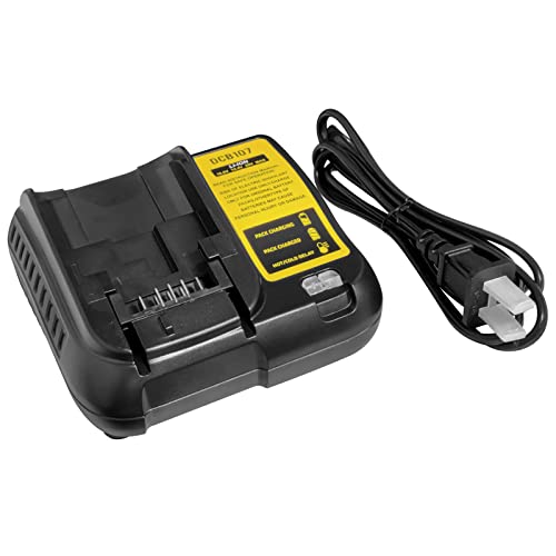 3A 10.8V-20V Max Lithium DCB107 Charger Compatible with Dewalt DCB120 DCB127 DCB206 DCB204 DCB200-2 DCB200 DCB180 Batteries Replacement for Dewalt DCB112 DCB115 DCB101 DCB105 DCB107 Charger