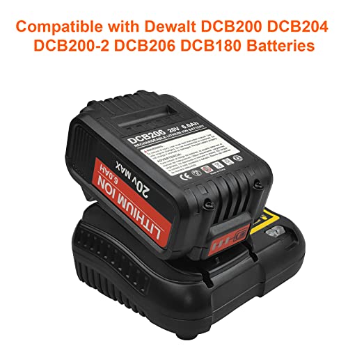 3A 10.8V-20V Max Lithium DCB107 Charger Compatible with Dewalt DCB120 DCB127 DCB206 DCB204 DCB200-2 DCB200 DCB180 Batteries Replacement for Dewalt DCB112 DCB115 DCB101 DCB105 DCB107 Charger