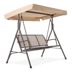 wykdd 3-person sunshade swing chair outdoor patio steel frame fashion versatile comfortable spacious leisure seats