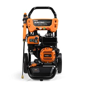 Generac 8895 3100 PSI 2.5 GPM Gas-Powered Electric Start Residential Pressure Washer with Kit (Broom + Soap Blaster), 50-State / CARB Compliant