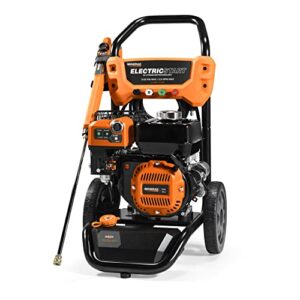 Generac 8895 3100 PSI 2.5 GPM Gas-Powered Electric Start Residential Pressure Washer with Kit (Broom + Soap Blaster), 50-State / CARB Compliant