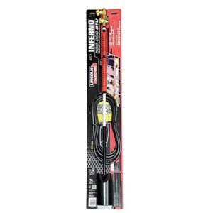 Lincoln Electric Inferno Weed Burner Propane Torch Kit w/ 10” LP Gas Hose and Flint Striker, 500,000 BTU High Output, Heavy Duty for Road Repair, Roof, Brush, Ice Snow Melter, KH825-03