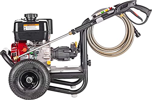 Simpson Cleaning MS61085 MegaShot 3400 PSI Gas Pressure Washer, 2.5 GPM, Kohler SH270, Includes Spray Gun and Extension Wand, 5 QC Nozzle Tips, 5/16-in. x 25-ft. MorFlex Hose, Black