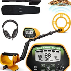 RM RICOMAX Metal Detectors for Adults - Professional Gold Detector for Treasure Hunt, IP68 Waterproof 10" Search Coil, Higher Accuracy with Stong Modes, Adjustable LCD Display with Headphones