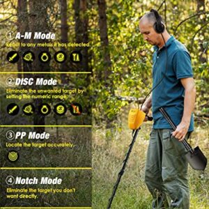 RM RICOMAX Metal Detectors for Adults - Professional Gold Detector for Treasure Hunt, IP68 Waterproof 10" Search Coil, Higher Accuracy with Stong Modes, Adjustable LCD Display with Headphones