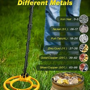 RM RICOMAX Metal Detectors for Adults - Professional Gold Detector for Treasure Hunt, IP68 Waterproof 10" Search Coil, Higher Accuracy with Stong Modes, Adjustable LCD Display with Headphones