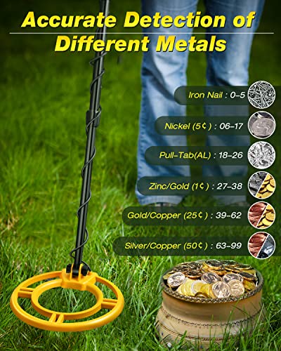 RM RICOMAX Metal Detectors for Adults - Professional Gold Detector for Treasure Hunt, IP68 Waterproof 10" Search Coil, Higher Accuracy with Stong Modes, Adjustable LCD Display with Headphones