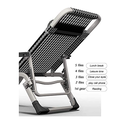 WYKDD A Portable Folding Lounge Chair Home Office Nap Bed Outdoor Beach Bed Heavy Duty Padded Recliner Breathable and Comfortable